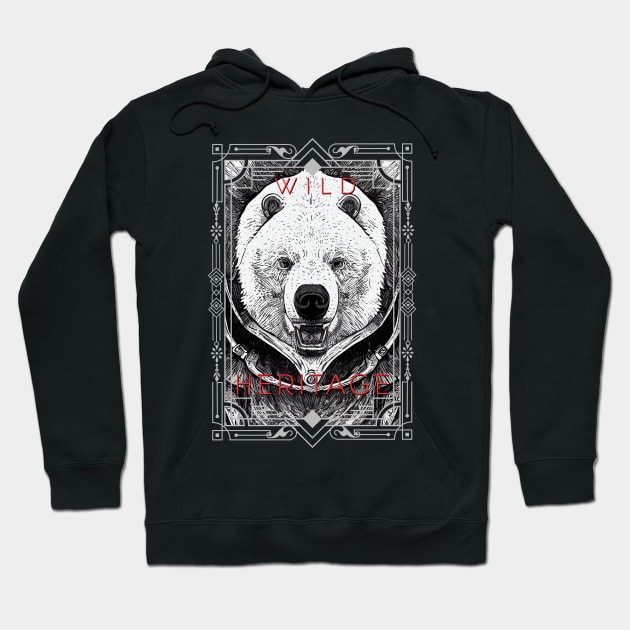 Bear Grizzly Wild Nature Illustration Line Epic Illustration Line Art Hoodie by Cubebox